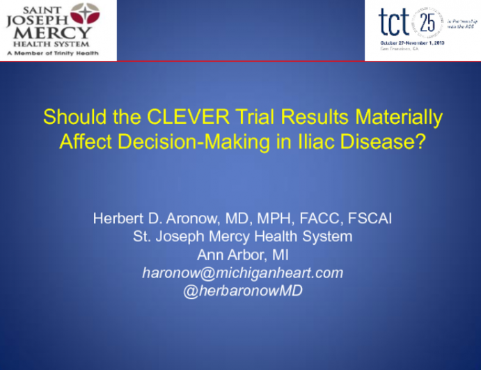 Should the CLEVER Trial Results Materially Affect Decision-Making in Iliac Disease?