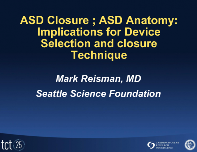 ASD Anatomy: Implications for Device Selection and Closure Technique