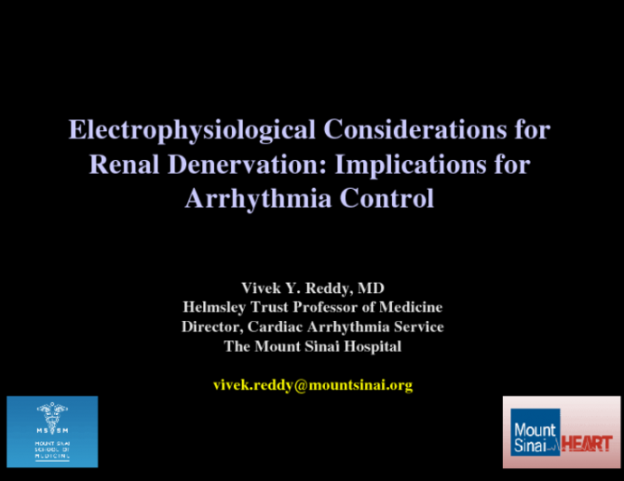 Electrophysiological Considerations for Renal Denervation: Implications for Arrhythmia Control