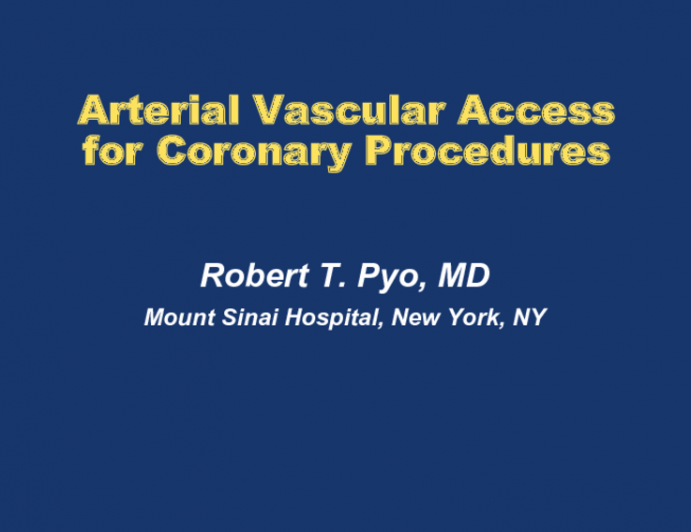 Vascular Access Routes and Technique