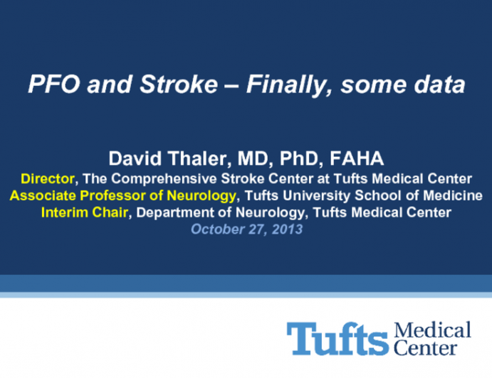 PFO Closure Would Benefit from a CHADS-Like Score to Select the Patients Who Will Benefit