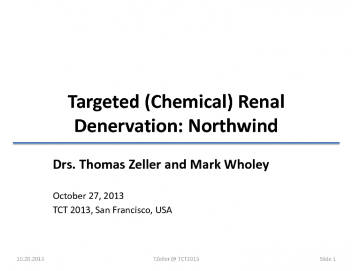 Chemical Ablation for Renal Denervation (Northwind Technologies)