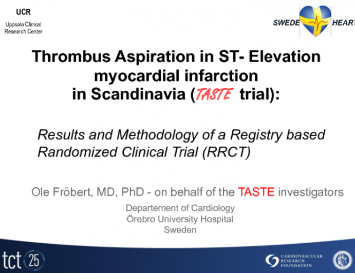 TASTE: Essential Results and Methodology of a Randomized Registry Trial