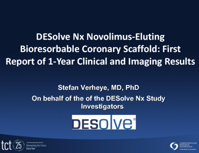 DESolve Nx Novolimus-Eluting PLLA-Based BRS: First Report of the 6-month OCT and 12-month Clinical and Imaging Results