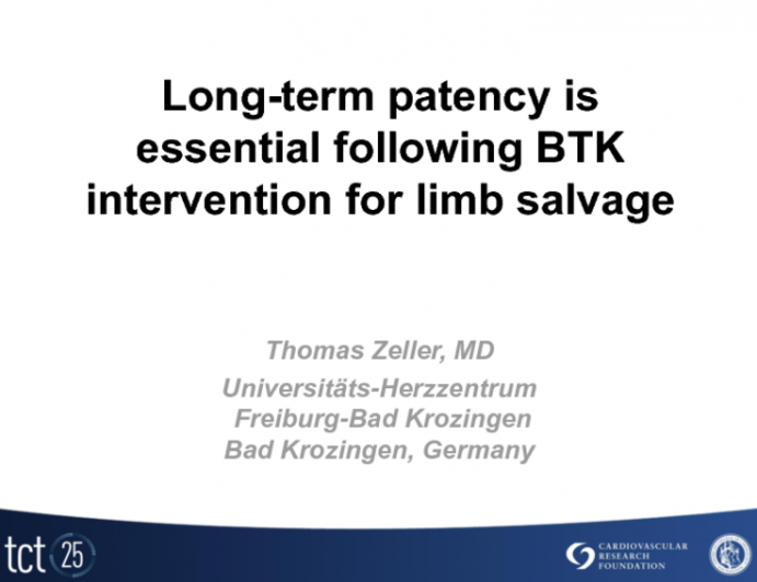 Long-term Patency Is Essential Following BTK Intervention for Limb Salvage!