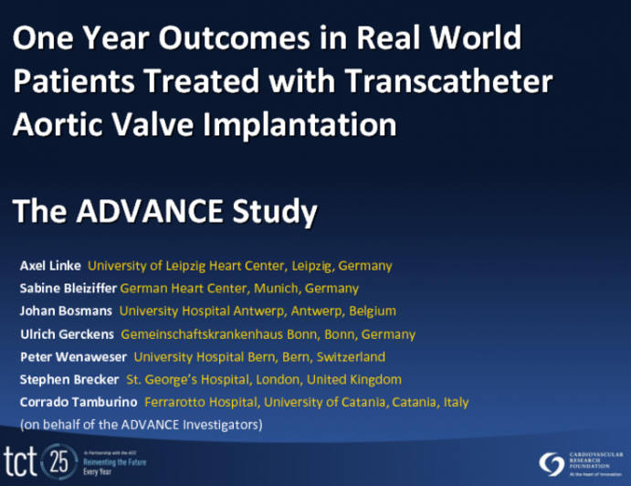 Important Updates from the Medtronic CoreValve ADVANCE Registry