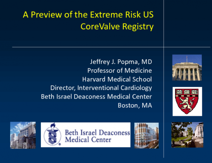 A Preview of the Extreme Risk US CoreValve Registry