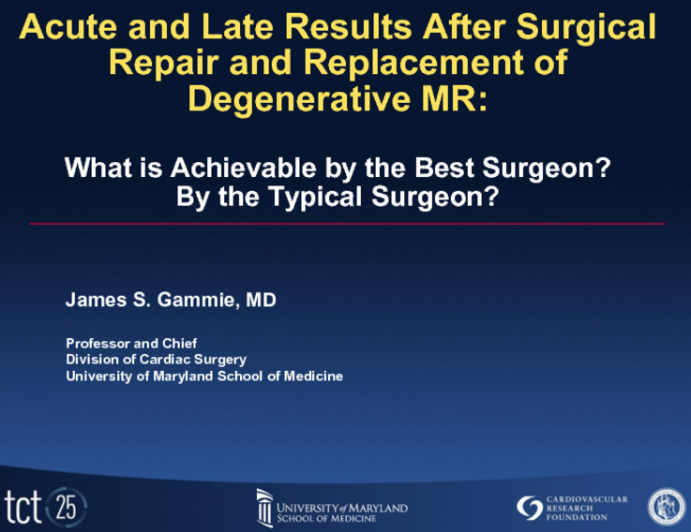 Acute and Late Results After Surgical Repair and Replacement of Degenerative MR: What is Achievable by the Best Surgeon? By the Typical Surgeon?