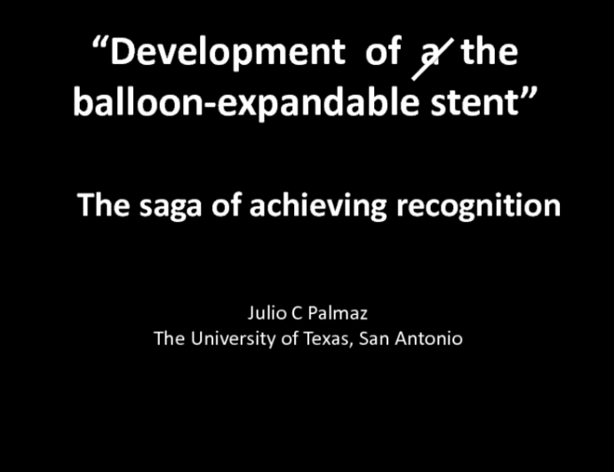 Untold Stories 1: Development of a Balloon-Expandable Stent