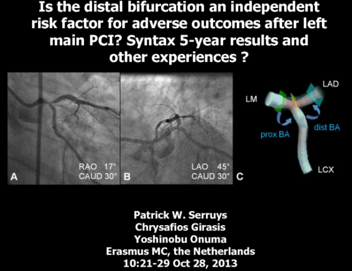 Is the distal bifurcation an independent risk factor for adverse outcomes after left main PCI? SYNTAX 5-year results and other experiences