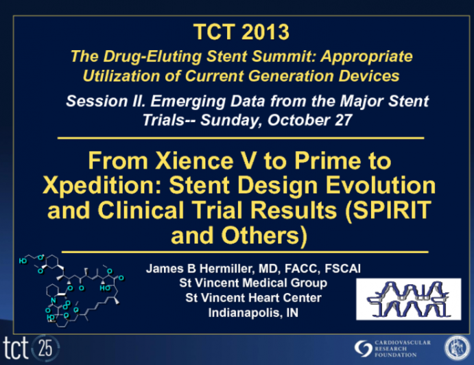 From Xience V to Prime to Xpedition: Stent Design Evolution and Clinical Trial Results (SPIRIT and Others)