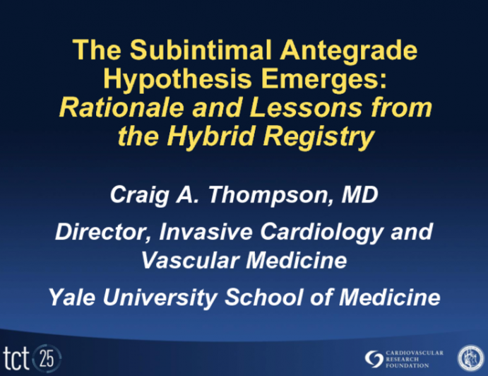 The Subintimal Antegrade Hypothesis Emerges: Rationale and Lessons from the Hybrid Registry