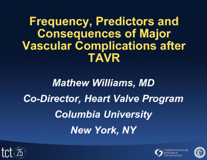 Frequency, Predictors, and Consequences of Major Vascular Complications After TAVR