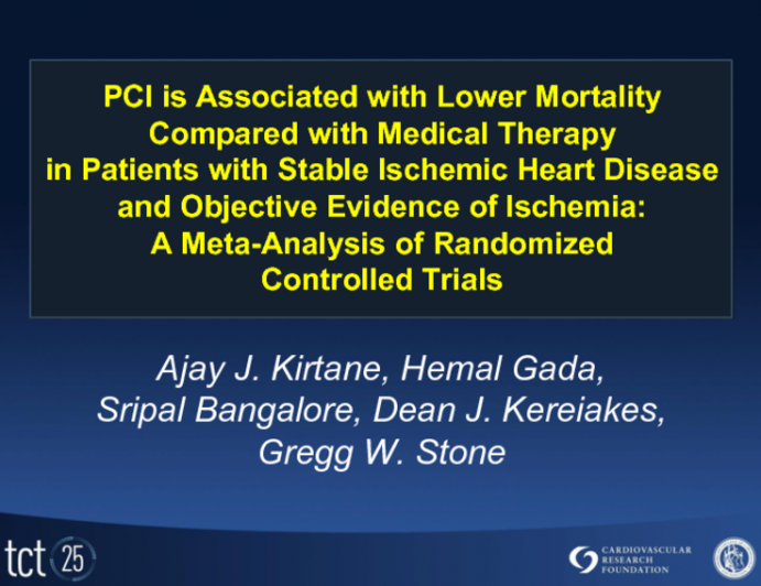 Does PCI Reduce Mortality in Stable Patients with Ischemia? Results of a New Meta-analysis
