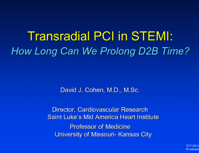 Transradial Intervention in STEMI: How Long Can We Delay Door-to-Balloon Time?