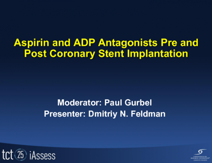 Aspirin and ADP Antagonists Pre- and Post-coronary Stent Implantation