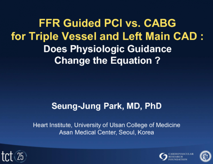 FFR-Guided PCI vs. Bypass Graft Surgery for Triple Vessel and Left Main CAD: Does Physiologic Guidance Change the Equation