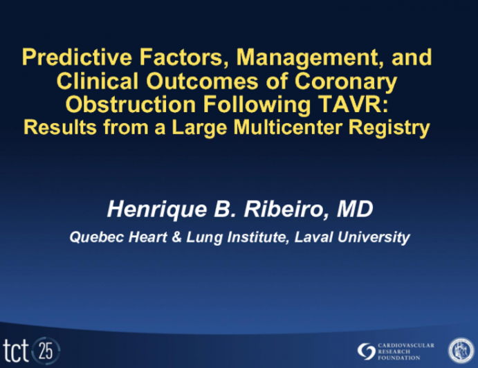 Predictive Factors, Management, and Clinical Outcomes of Coronary Obstruction Following TAVR: Results from a Large Multicenter Registry