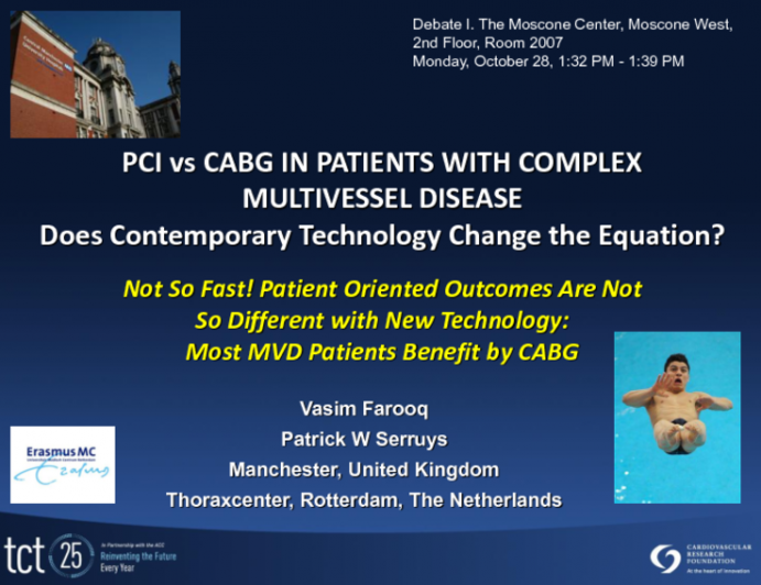 Not So Fast! Patient Oriented Outcomes Are Not So Different with New Technology: Most MVD Patients Benefit by CABG