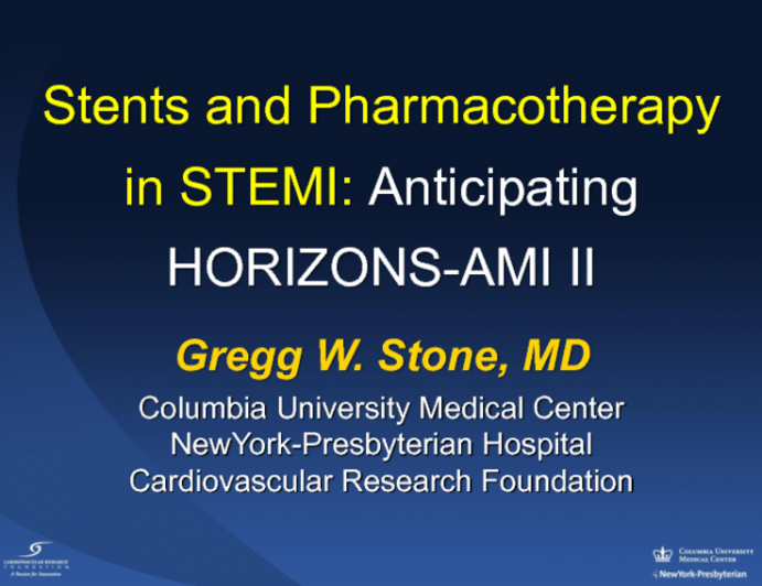 Stents and Pharmacotherapy in STEMI: Anticipating HORIZONS-AMI II