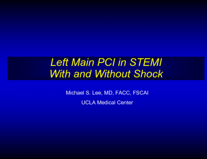 Left Main PCI in STEMI with and without Shock: Special Considerations and 2 Case Vignettes