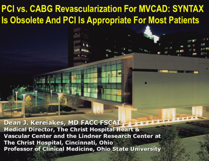 Yes! With Current DES and Pharmacotherapy, SYNTAX Is Already Obsolete and the Majority of Patients with MVD Can Be Managed with PCI