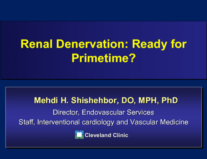 Renal Denervation: Ready for Primetime?