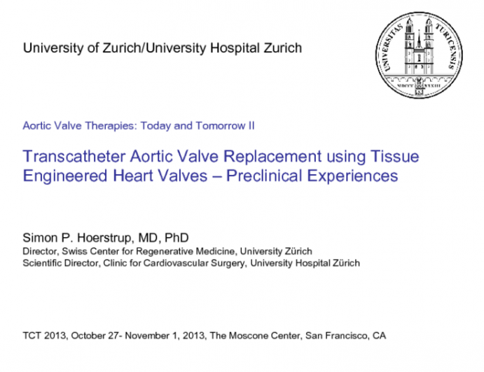 Transcatheter Based Aortic Valve Replacement using Tissue Engineered Heart Valves: Preclinical Experiences