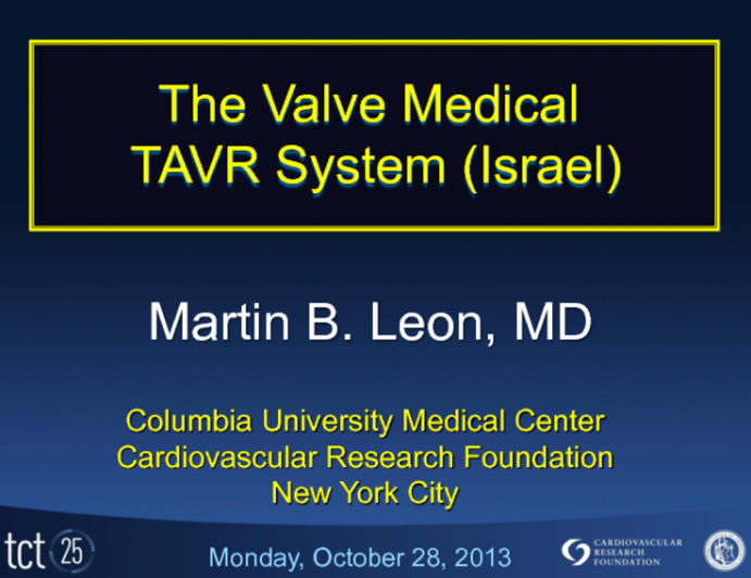 The Valve Medical TAVR System (Israel)