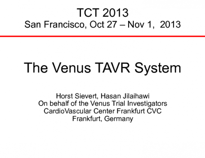 The Venus TAVR System (China)