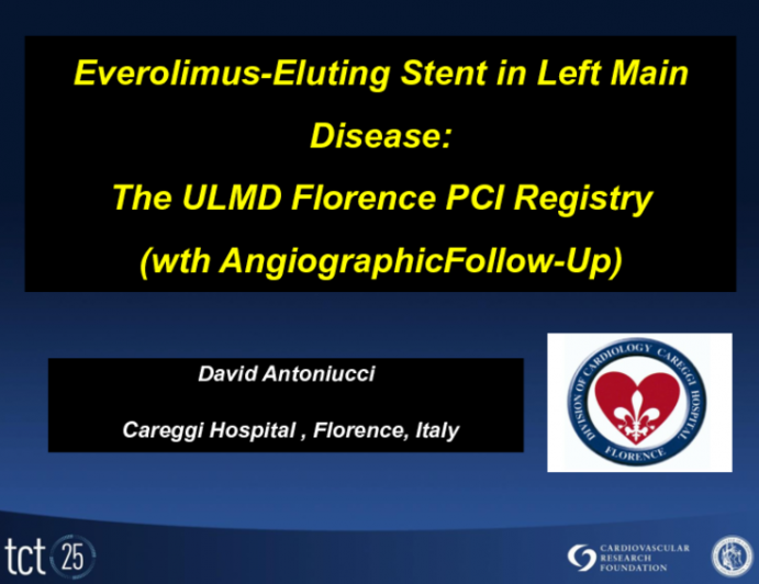 Everolimus-eluting Stents in Left Main Disease: The ULMD Florence PCI Registry (with Angiographic Follow-up)