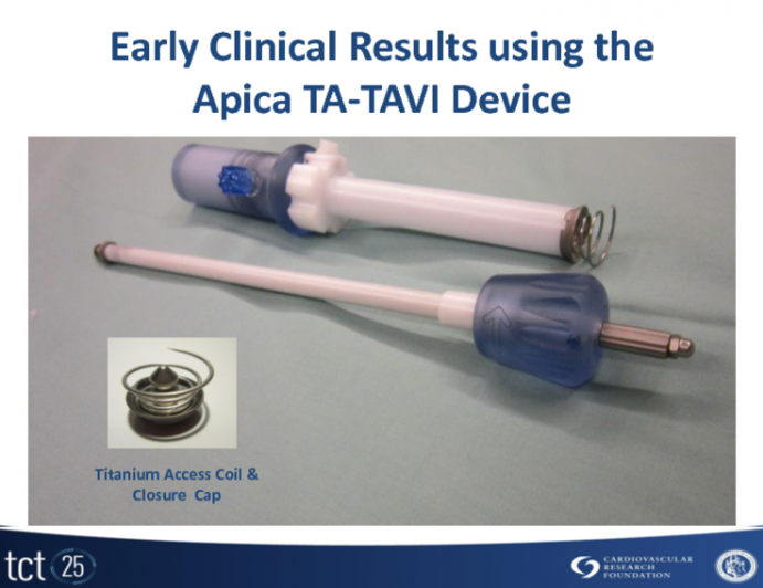 Early Clinical Results Using the Apica TA-TAVR Device