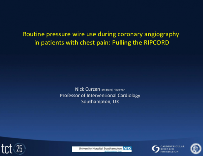 Routine Pressure Wire Use During Coronary Angiography in Patients with Chest Pain: Pulling the RIPCORD