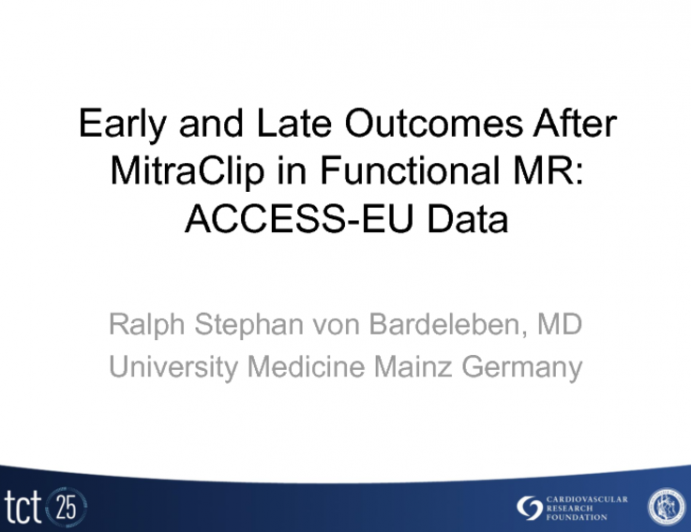 Early and Late Outcomes After MitraClip in Functional MR: ACCESS-EU Data