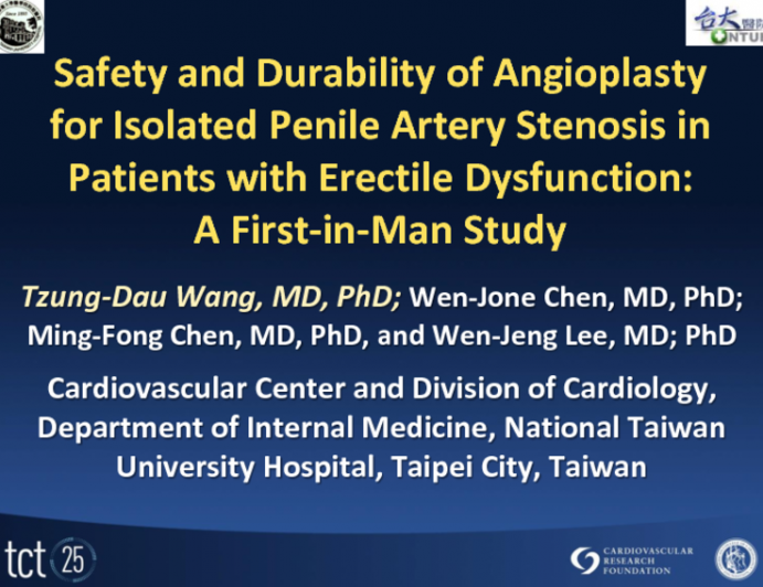 Safety and Durability of Angioplasty for Isolated Penile Artery