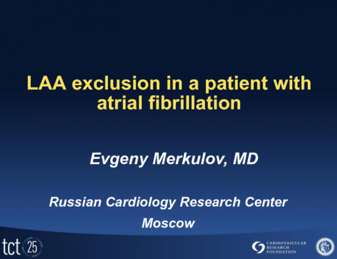 Case Presentation: LAA Exclusion in a Patient With Atrial Fibrillation