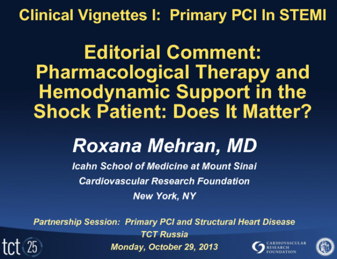 Editorial Comment: Pharmacological Therapy and Hemodynamic Support in the Shock Patient: Does It Matter?