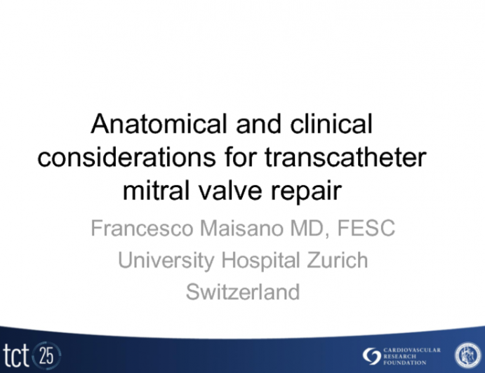 Editorial Comment: Anatomical and Clinical Considerations for Transcatheter Mitral Valve Repair