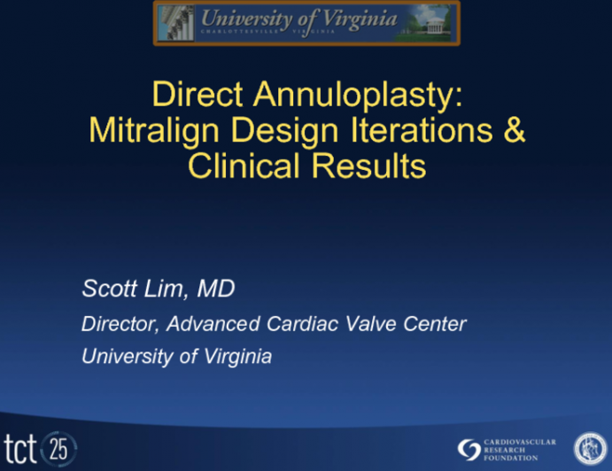 Direct Annuloplasty: Mitralign Design Iterations and Clinical Results