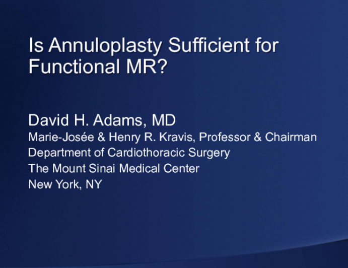 Is Annuloplasty Sufficient for Functional MR? Role of Subannular and Other Techniques