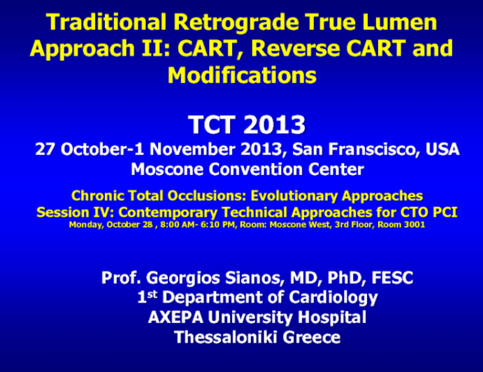 Traditional Retrograde True Lumen Approach II: CART, Reverse CART and Modifications