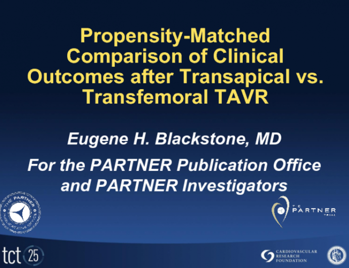 PARTNER: A Propensity-Matched Comparison of Clinical Outcomes After Transapical vs. Transfemoral TAVR