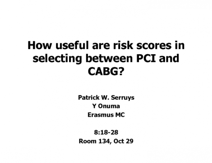 How Useful Are Risk Scores in Selecting Between PCI and CABG?