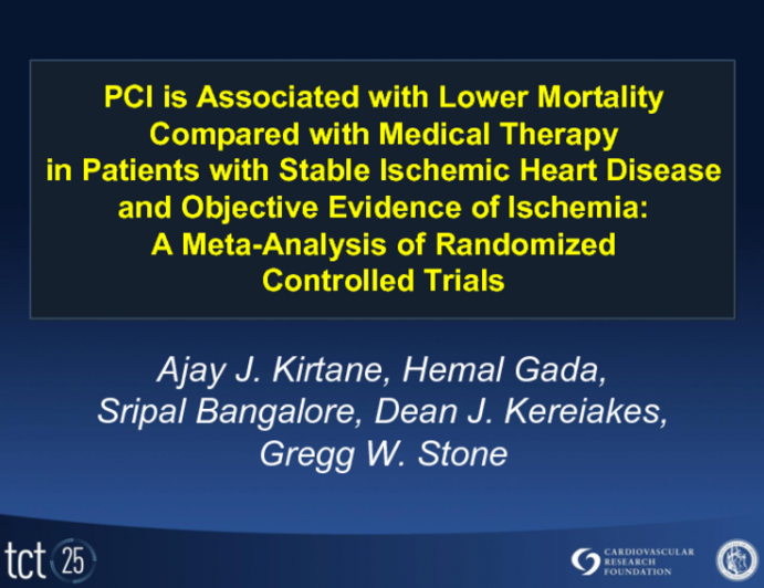 Does Revascularization in SIHD Patients with Ischemia Reduce Mortality? Results of a New Meta-Analysis