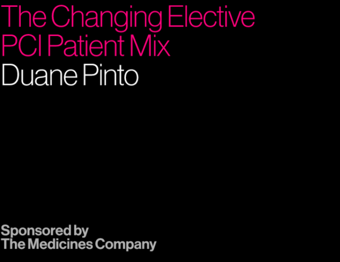 The Changing Elective PCI Patient Mix