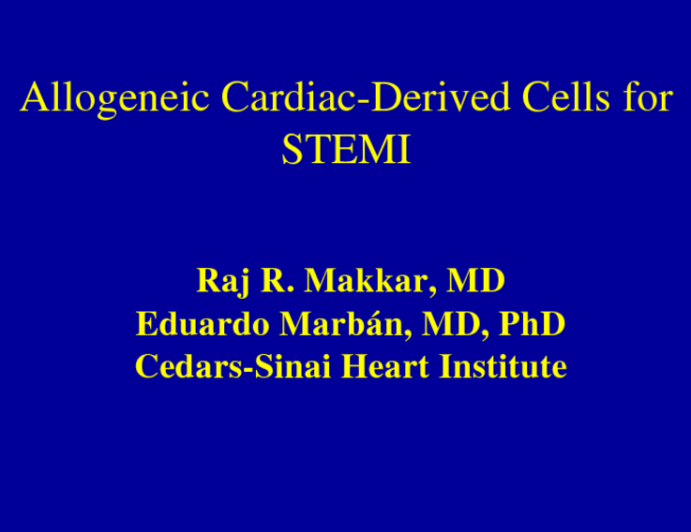 Allogeneic Cardiac-Derived Cells for STEMI