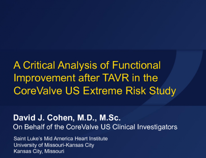A Critical Analysis of Functional Improvement after TAVR in the CoreValve US Extreme Risk Study