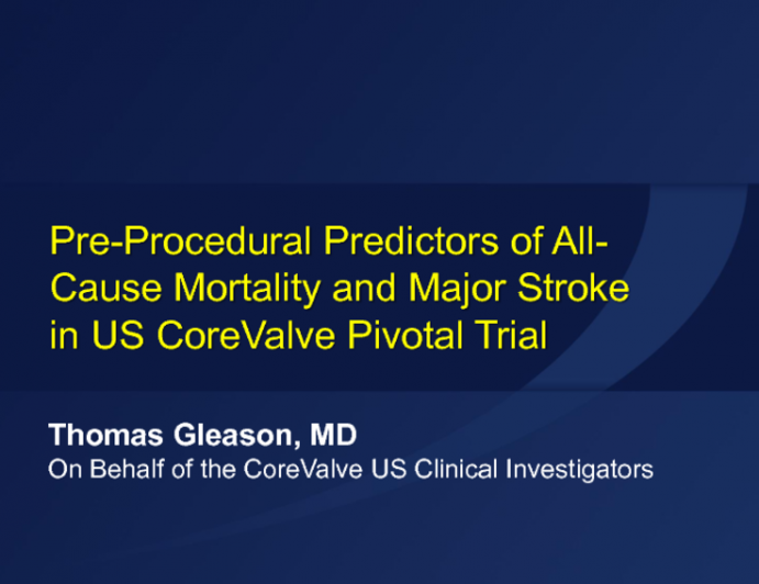 An Overview of Patient Risk Stratification in Patients Enrolled in the CoreValve US Extreme Risk Study