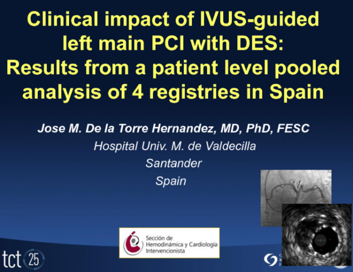 TCT-23. Clinical Impact of Intravascular Ultrasound Guidance in Drug-eluting Stent Implantation for the Left Main: Patient Level Pooled Analysis of 4 Registries.