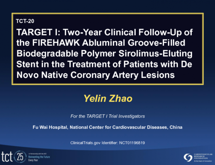 TCT-20. Two-Year Clinical Follow-Up of the FIREHAWK Abluminal Groove-Filled Biodegradable Polymer Sirolimus-Eluting Stent in the Treatment of Patients with De Novo Native Corona...